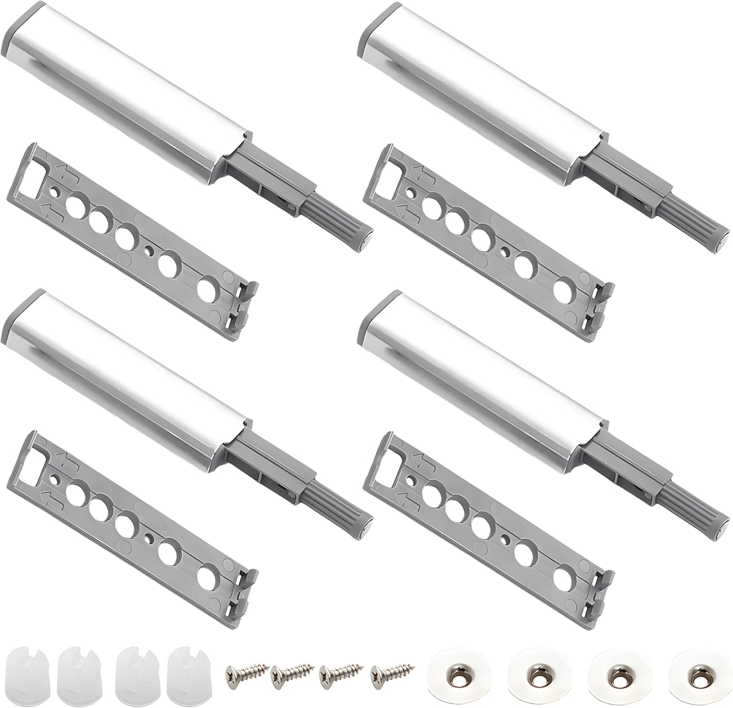 4 x push to open magnet pusher door cupboard magnetic latch damper door cupboard magnetic closure cabinet closure system for furniture and drawer magnet push in aluminium