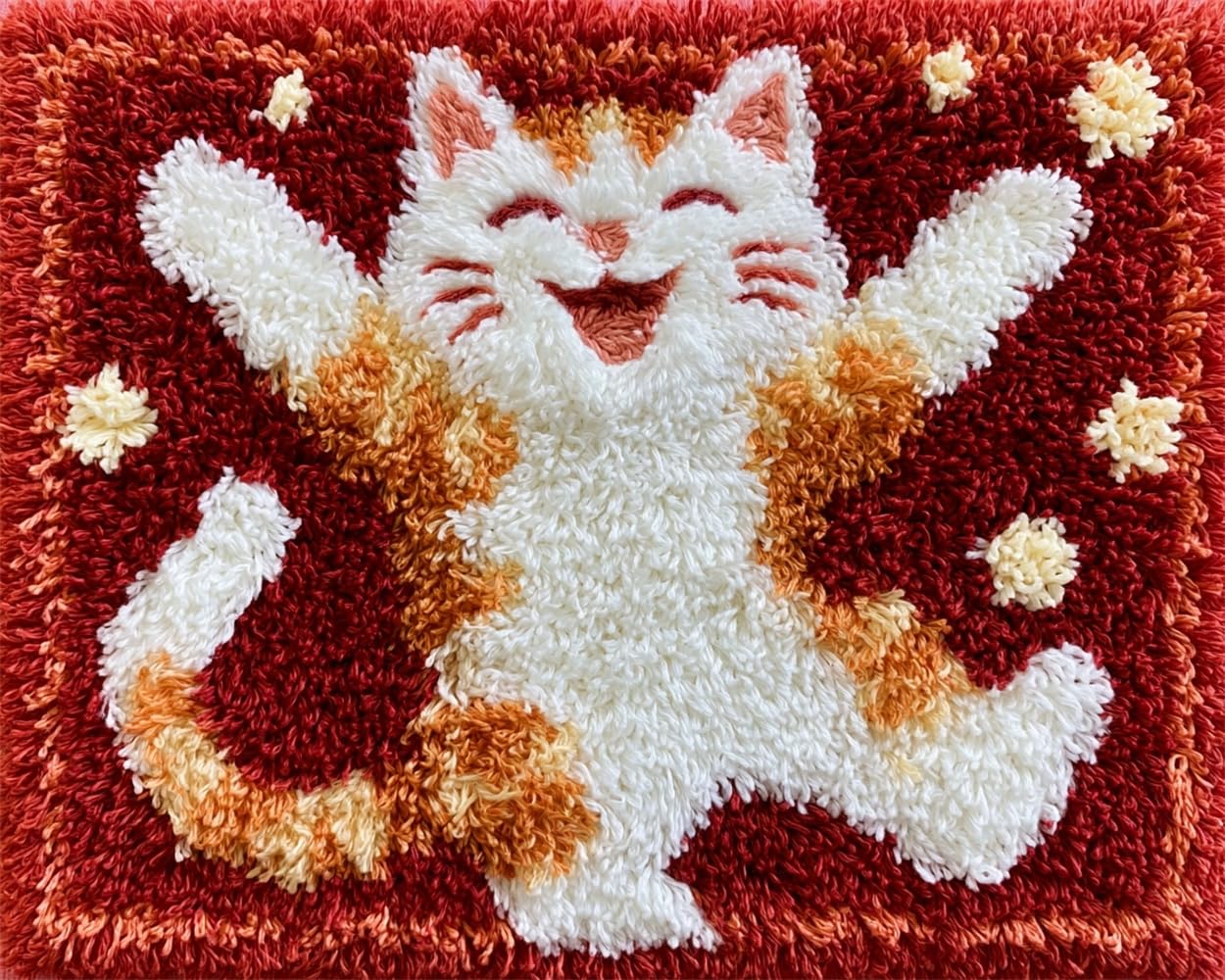 FWRTYCB Latch Hook Rug Kits, Dancing cat