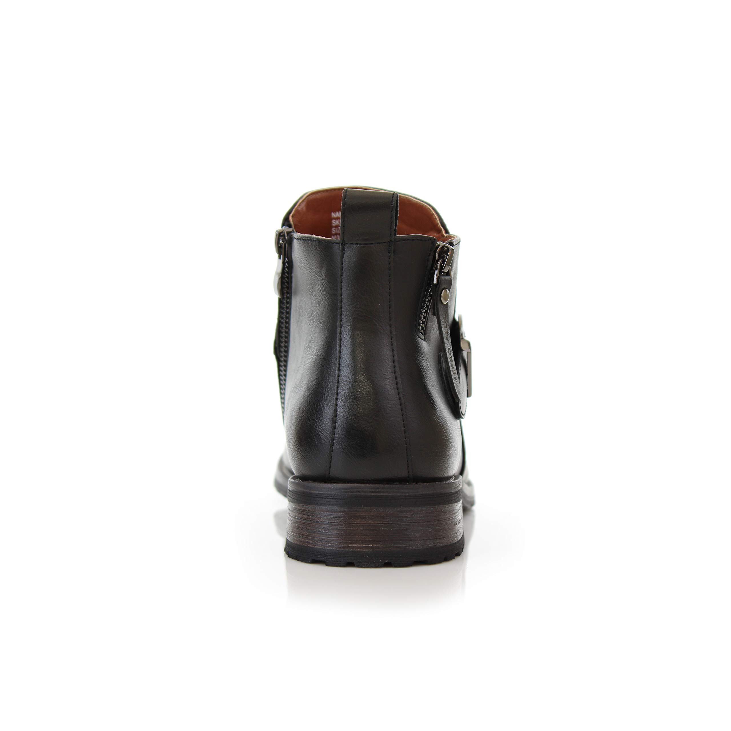 Ferro Aldo Mens Lace-less Ankle Boot Collection | Lug Sole Slip-on Chelsea | Side-Zip Engineer Boots product thumbnail 8