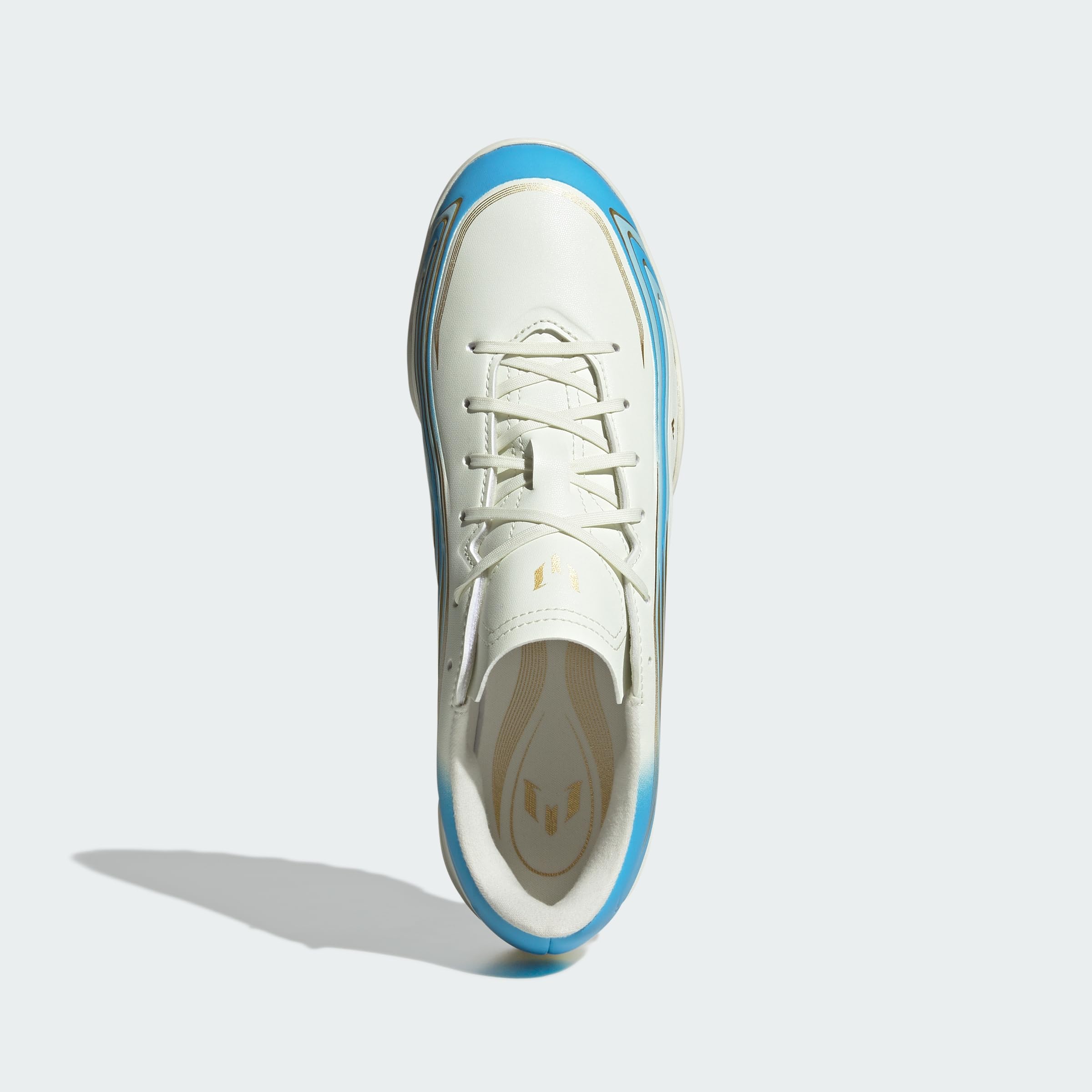 adidas Uniseks F50 Messi Club Turf Football Boots Shoes, ivory/semi blue burst/icey blue, 38 2/3 EU