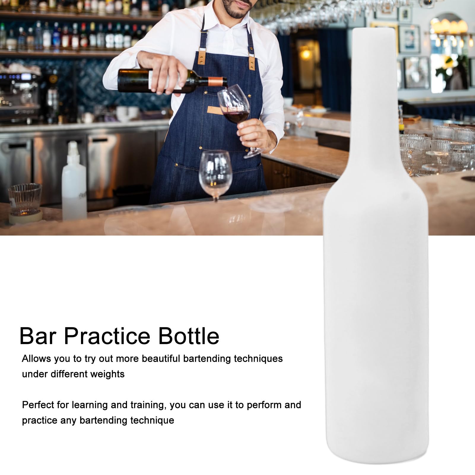 Pyhodi Flair Bottle Ensemble de Bouteilles D'entraînement pour Barman, Bouteille D'entraînement en Silicone Souple Résistant aux Chutes avec Nettoyage Facile et Toucher Confortable,