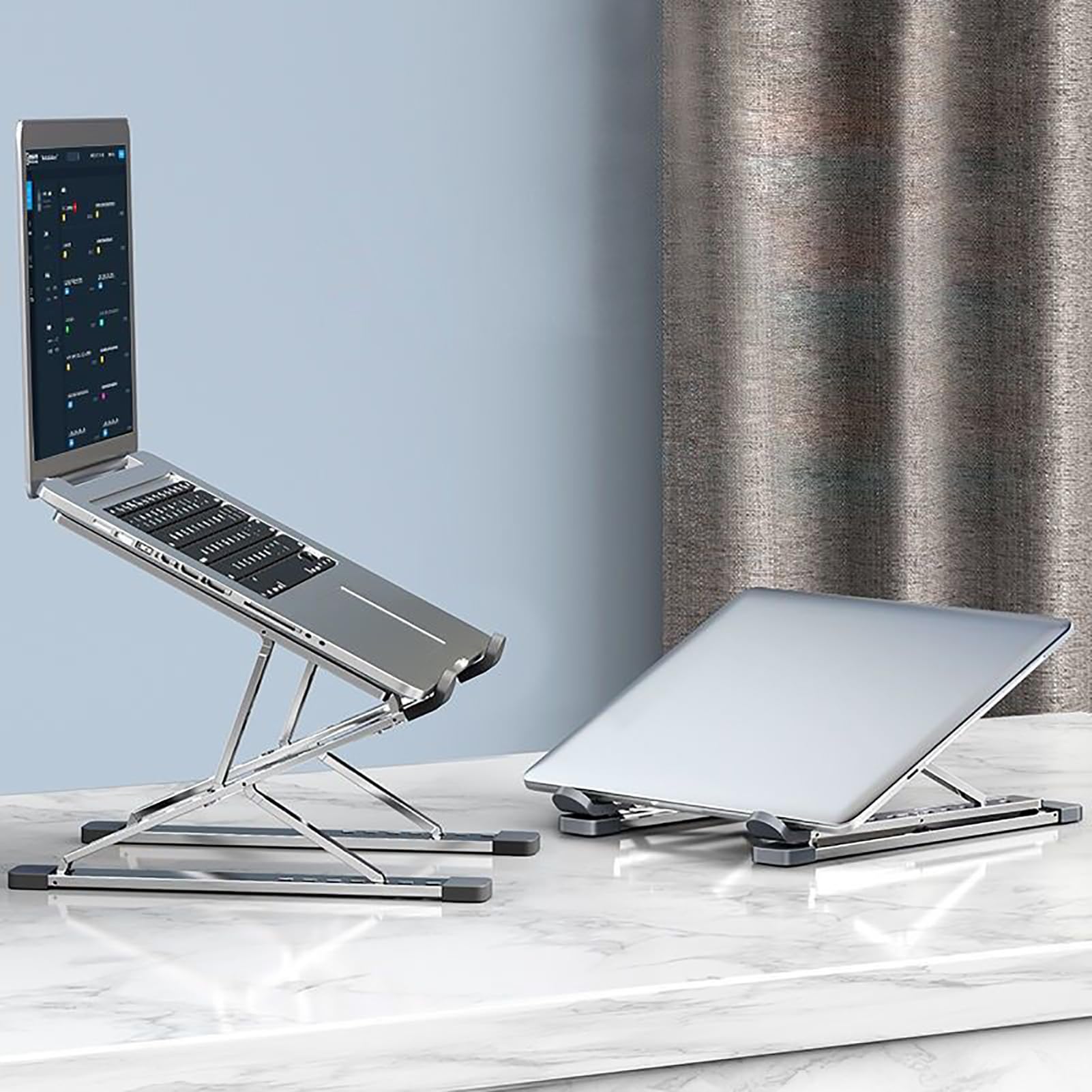 Adjustable Laptop Stand for Desk Portable Laptop Riser Aluminum Foldable Laptop Riser Compatible All Laptops Notebooks up to
