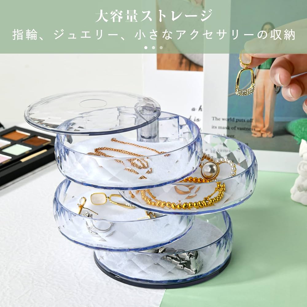 ✨超美品☆ジュエリーボックス、指輪、ピアス、ネックレス入れ、置物、オルゴール付き us02-jj191-1.jpg