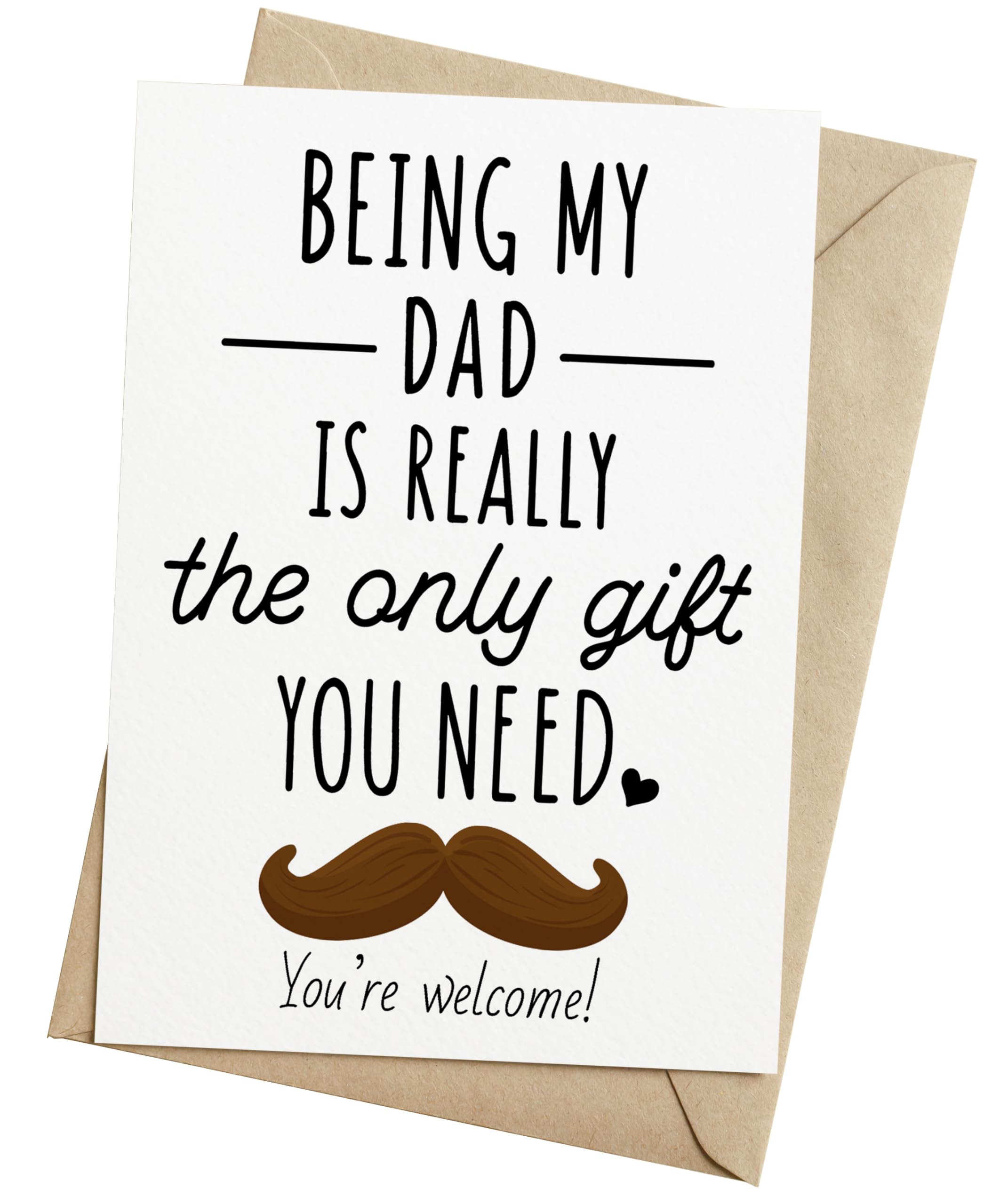 TRIDECORBirthday Card For Dad, Him, Grandpa, Father from Son, Daughter, Kids, Boys, Girls - Size 5x7 inch Folded Card include Envelope, Sticker - Blank Inside for Writing messenger