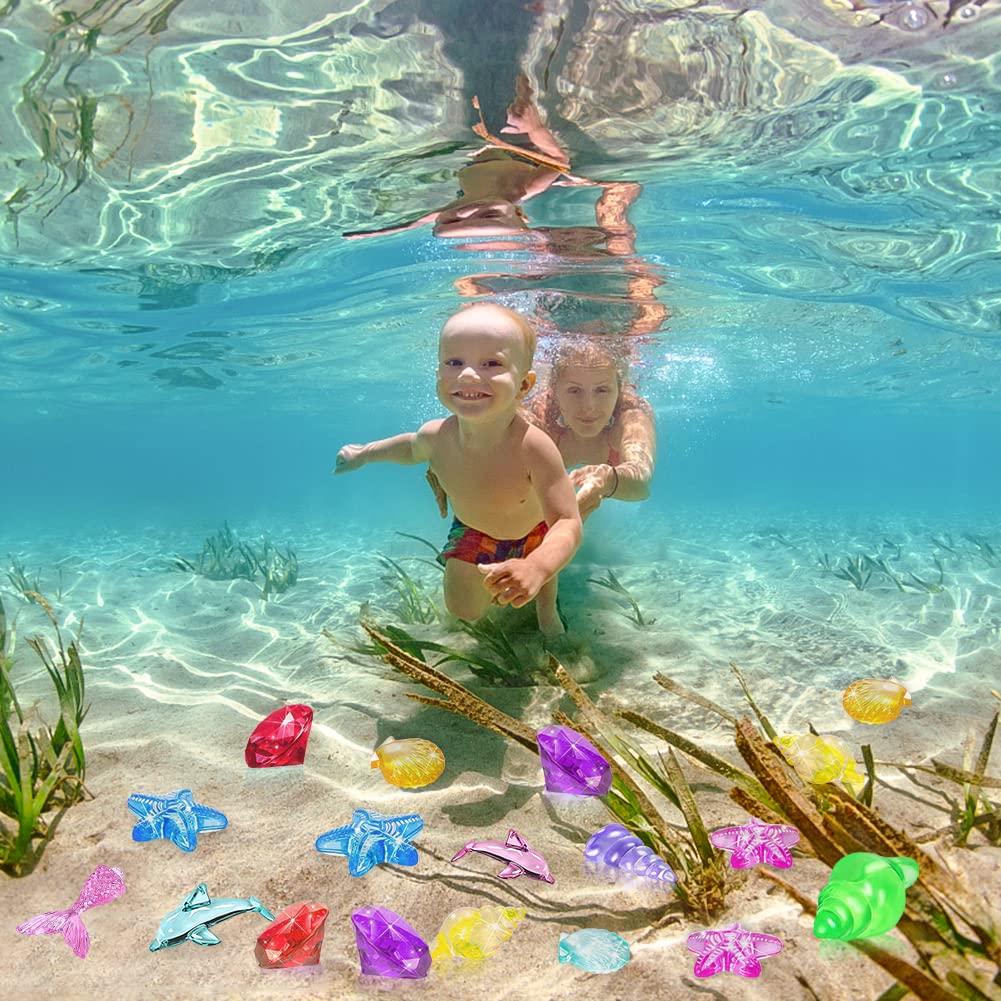 100 Pierres Précieuses Acryliques Animaux Marins - Jouets De Piscine, Décoration Aquarium - Lot De 100 Pièces