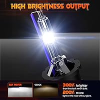 Vista 3 de CAR ROVER D2S/D2C/D2R 8000K 35W Bombilla de repuesto de faro delantero de xenón con base de soportes metálicos para faros de coche de 12V