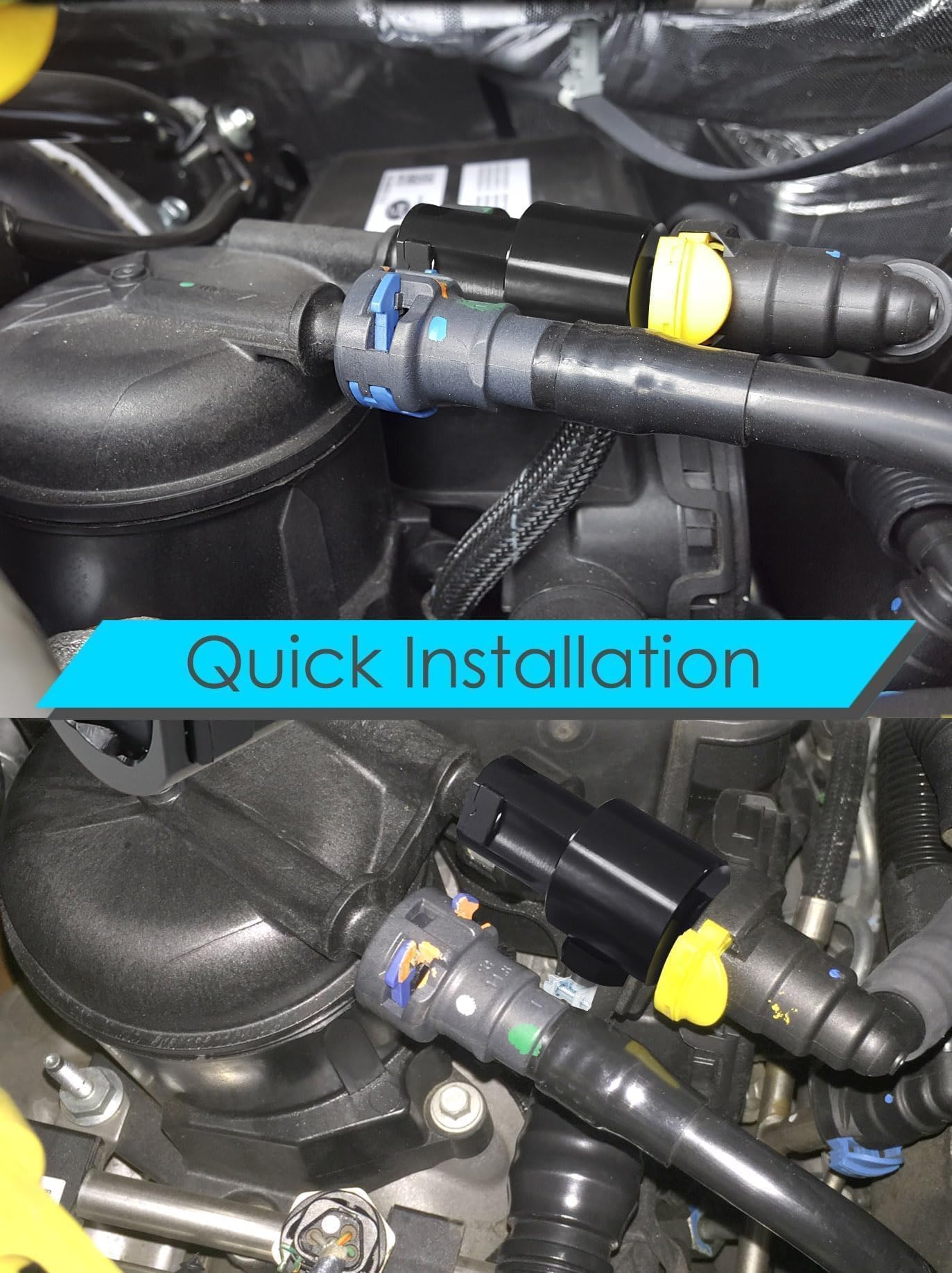 Conector de reparación de línea de retorno de filtro de combustible de aluminio, conector de liberación rápida mejorado para Ford F250 F350 F450 6.7L Powerstroke 2011-2016