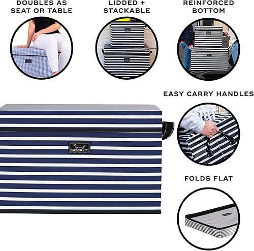Miniatura 10 de SCOUT Rump Roost LG - Contenedor de almacenamiento grande con tapa con asas, plegable, apilable, se dobla como asiento o mesa, soporta 90 libras