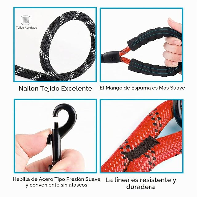 Foto 5 de 6 de Edipets, Correa Perro, Correas para Perros, para Cachorro, Pequeños, Medianos y Grandes, 1,2 m, 1,5 m, 2,2 m