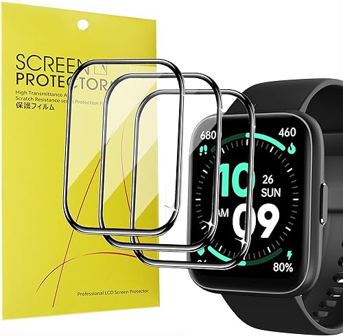 Protector de pantalla compatible con Deeprio TGW101 Smart Watch, 3 unidades Película protectora de pantalla suave de PET de cobertura completa 3D