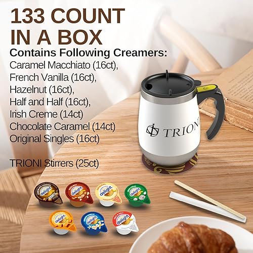 Miniatura 2 de Coffee Creamer - Paquete variado individual (108 unidades) Incluye International Delight Creamer Singles Caramel Macchiato, Crema Irlandesa,