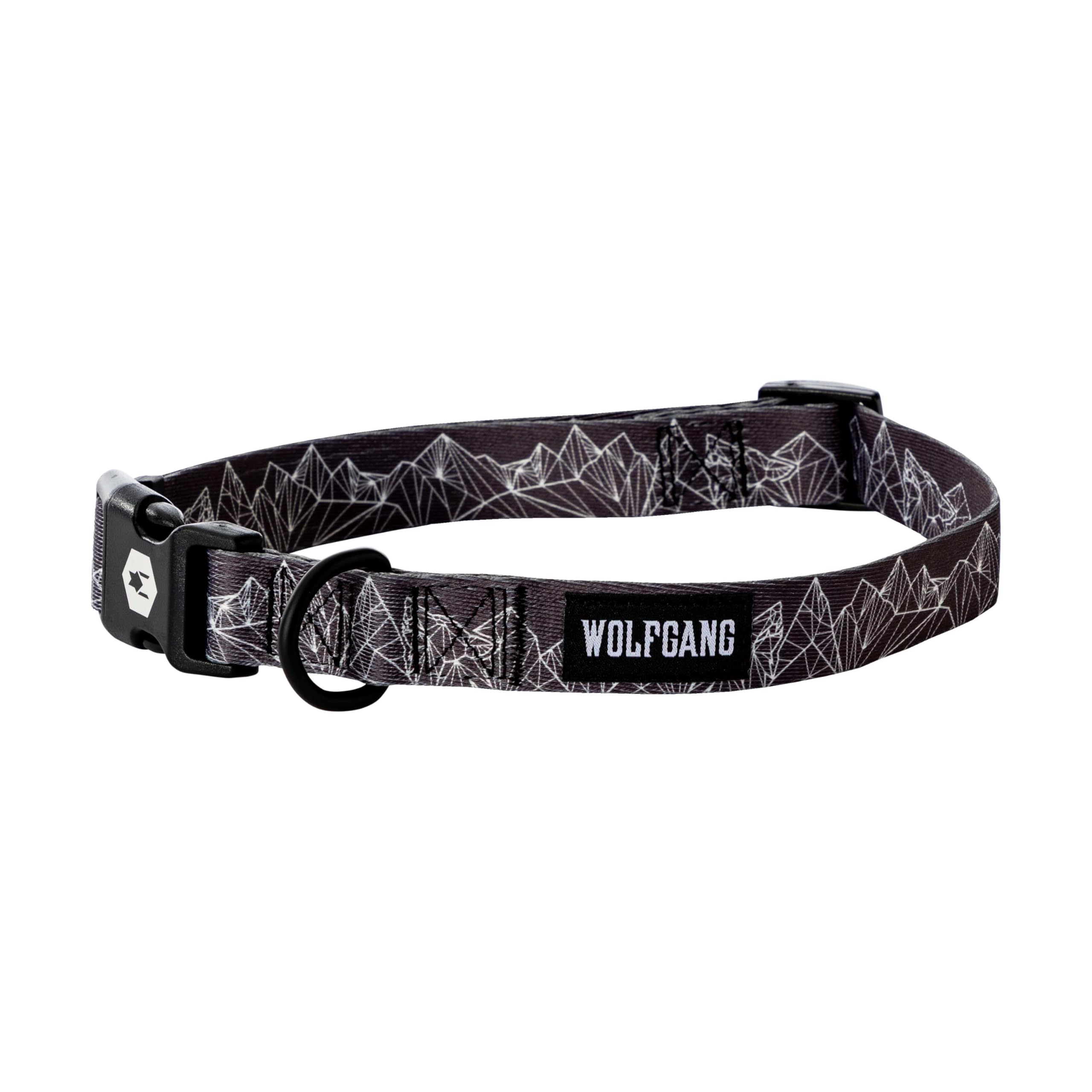 Wolfgang Heavy Duty, Adjustable Dog Collar with Quick Release Nylon Buckle for Walking & Training, WolfMountain Print, Large