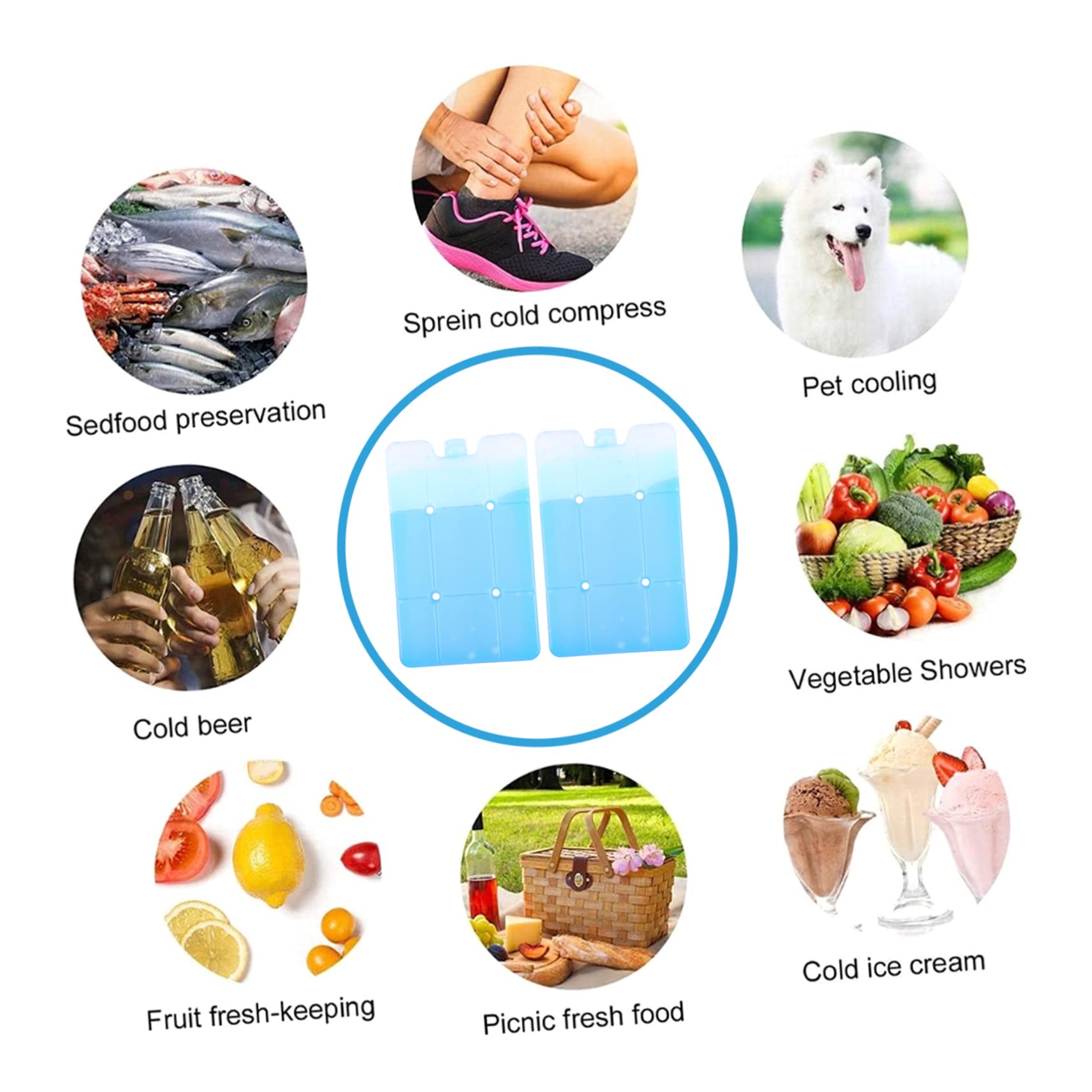 Amosfun 6 Pz Scatola Frigo Frigorifero Portatile Contenitori Per La Conservazione Degli Alimenti Contenitore Del Ghiaccio Refrigeratore Per Alimenti Borsa Del Ghiaccio Portatile Hdpe Blue