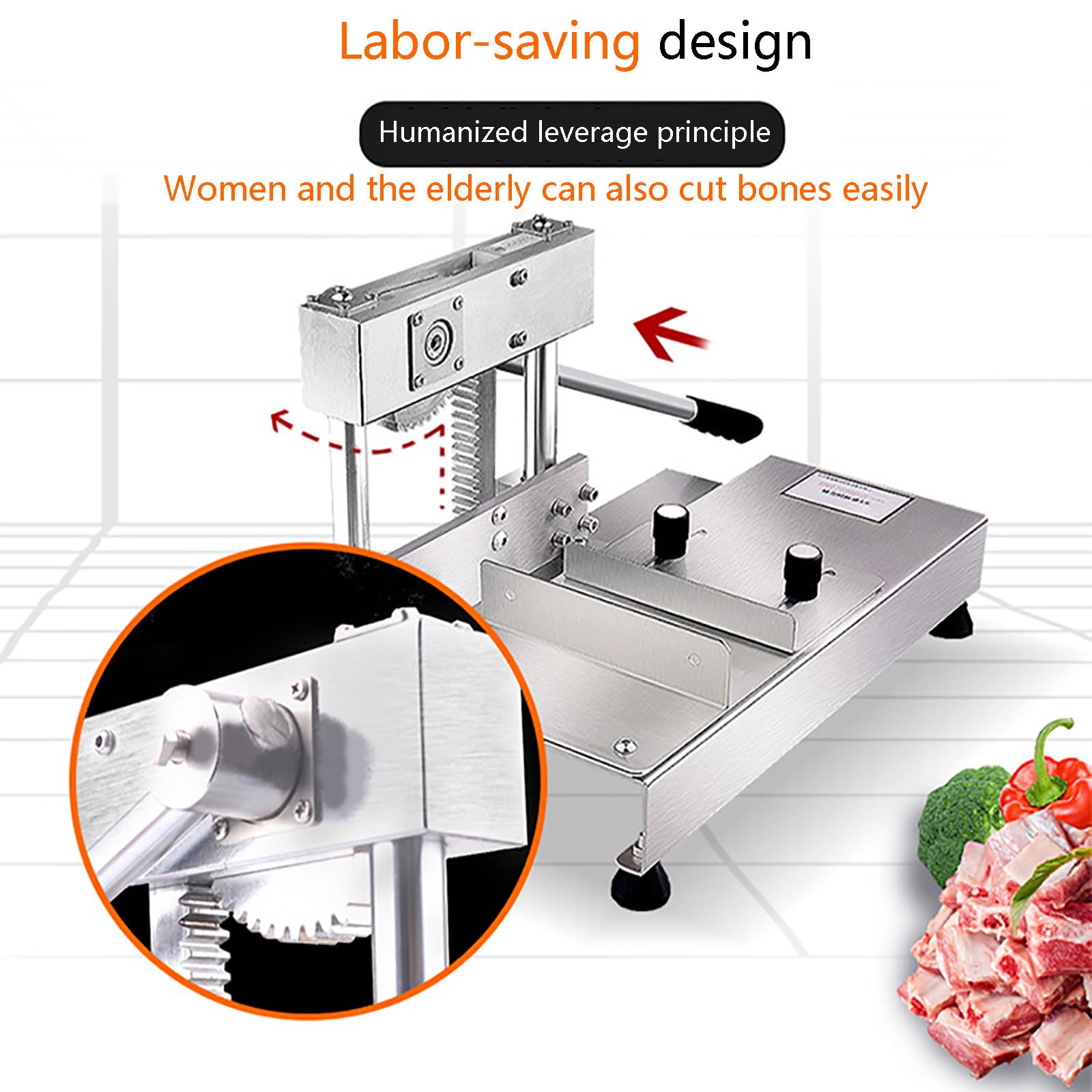Affettatrice e tritatutto per carne e ossa, per manzo, capra, maiale, pesce – Macchina da taglio da cucina commerciale per macellai