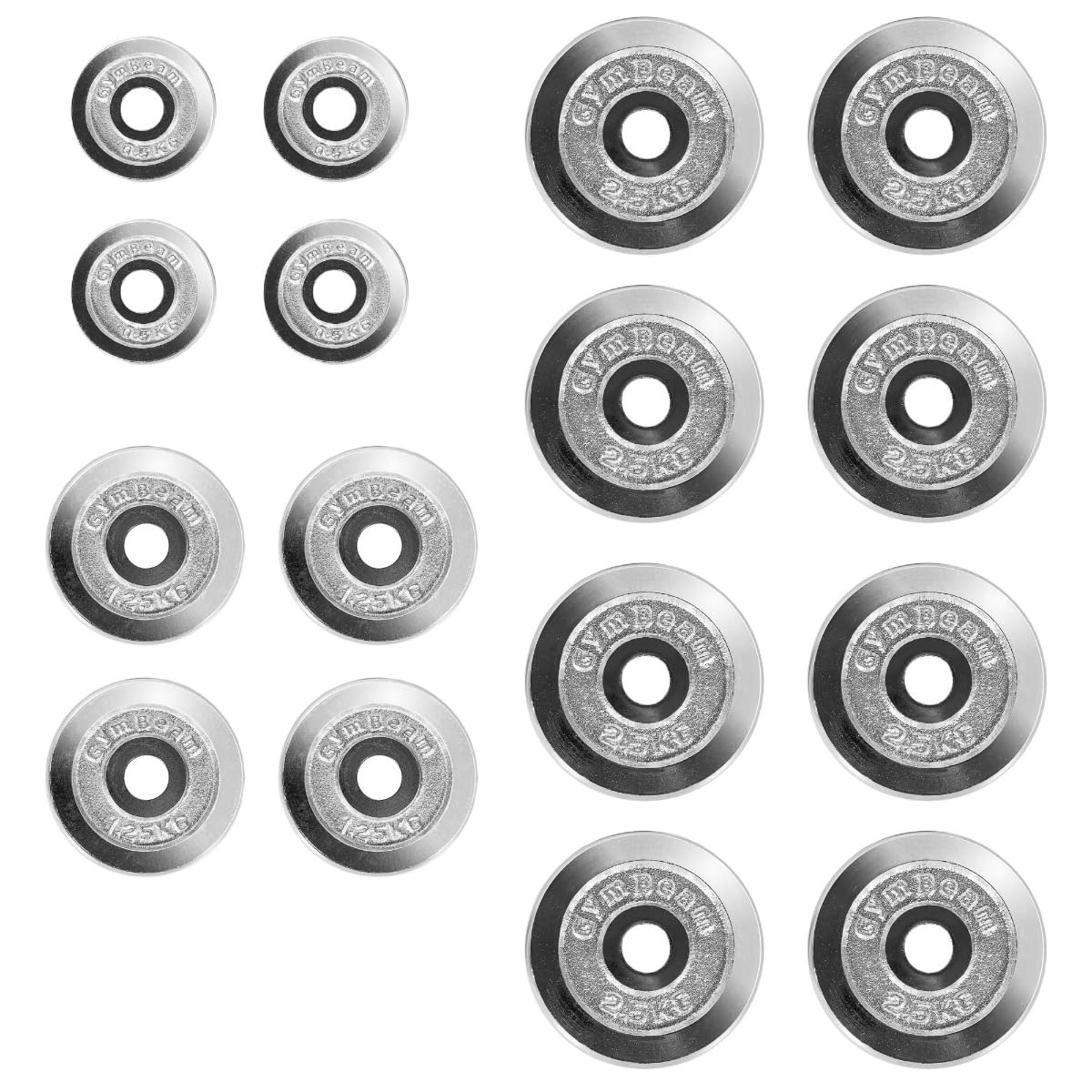 GymBeam Set Manubri 30 kg, Manubri Palestra Regolabili in Ghisa Resistente con 16 Piastre Peso, Ideale per Allenamenti di Forza, Pesi Palestra per Aumentare Massa Muscolare, Adatto a Tutti Livelli