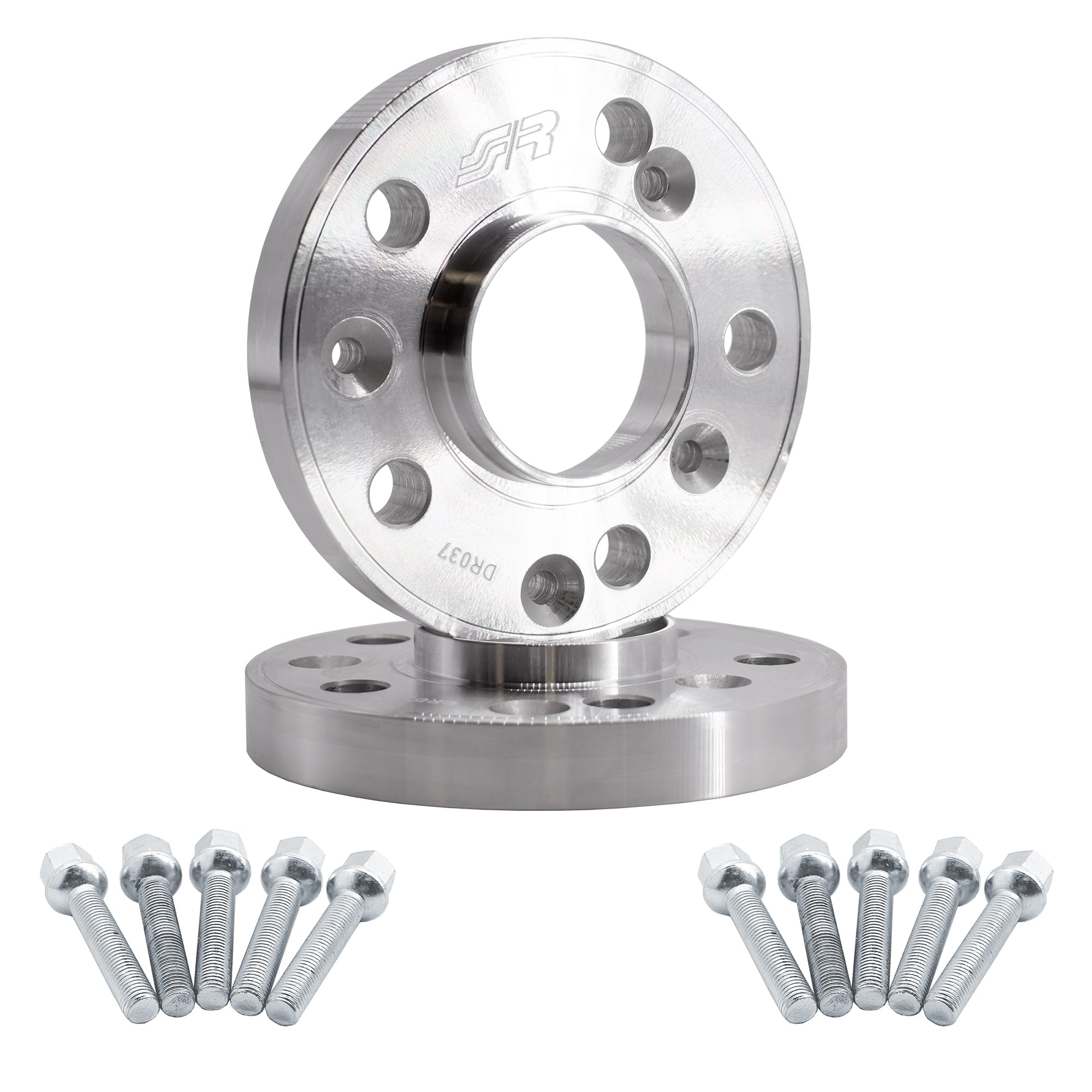 Simoni Racing DR037/B13 Kit 2 distanziali 20 mm 5x112 mozzo 66,6 con bulloni Chiave 17 12x1.5 l.60mm sferici