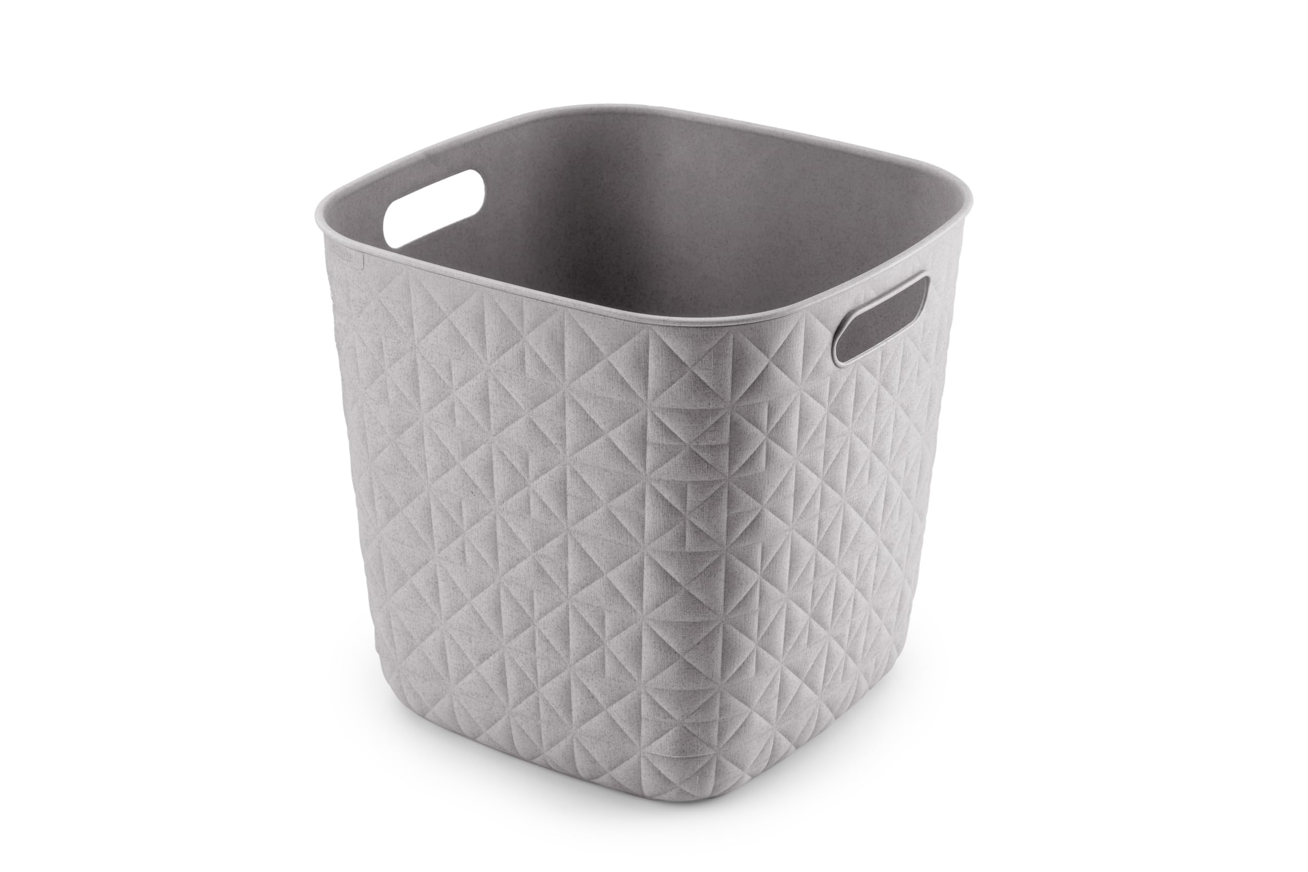 CURVER Softex 15L Storage Basket - Stylish Design - Lightweight, Stackable and Practical - 100% Recycled - 27 x 27 x 26 cm - Taupe