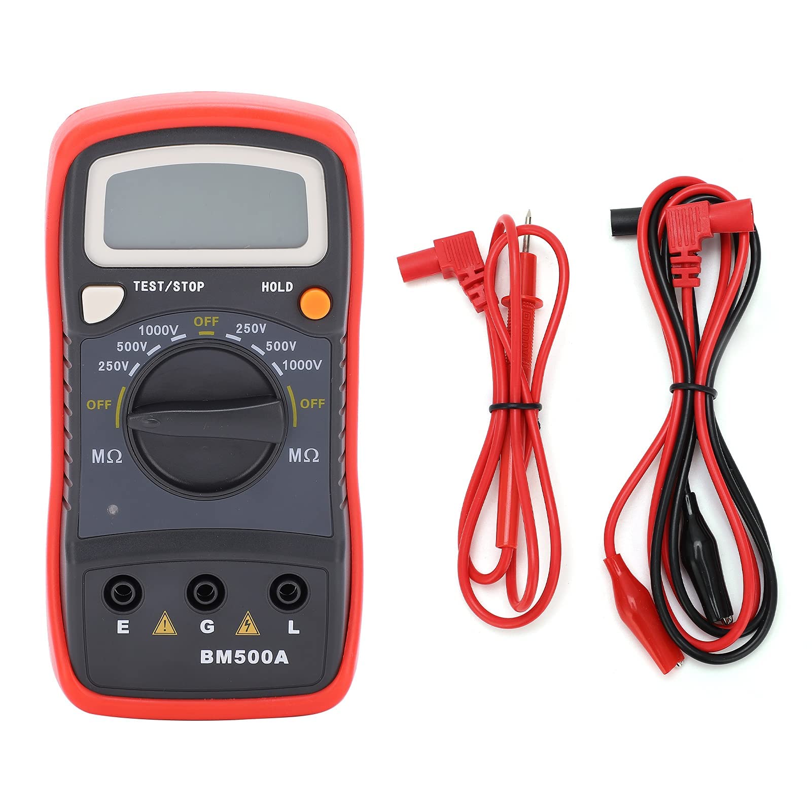 Testeur de Résistance Testeur de Résistance d'isolation Mètre Megohm Mètre Affichage LCD Mégohmmètre Numérique Bm500A Testeur de Résistance d'isolation 500 V Mètres de