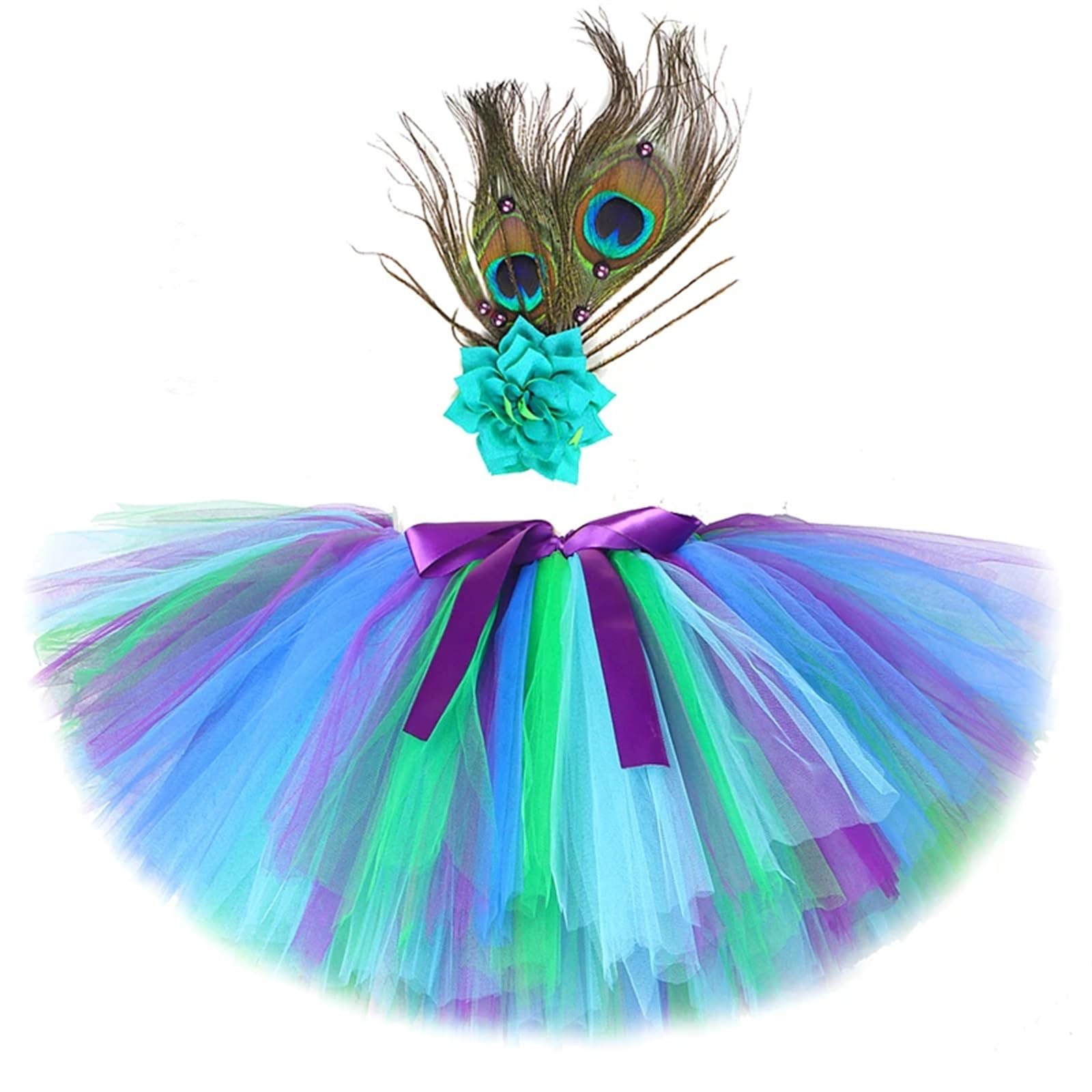 Falda de Tul para niñas Falda tutú for niñas, Traje de tutú de Ballet Esponjoso for niños, Disfraces de cumpleaños, Vestido de Fiesta de Princesa(Color:Skirt with Hairband,Size:14T)