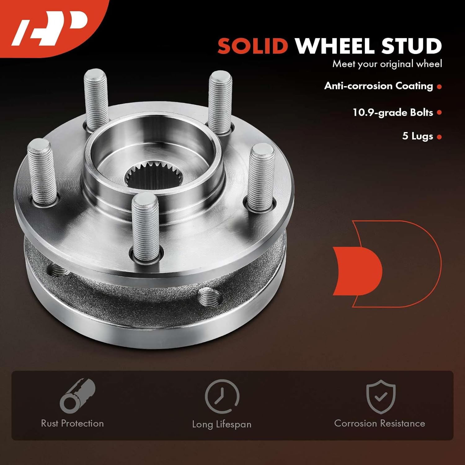 A-Premium 2 x Front Wheel Bearing and Hub Assembly with 5-Lug Compatible with Dodge Dakota 1987 1988 1989 1990, 4WD