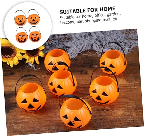 Miniatura 4 de CAXUSD 15 cubos portátiles de calabaza para niños, decoración de pared, decoración de mesa de comedor, cubos de calabaza de Halloween, cestas de