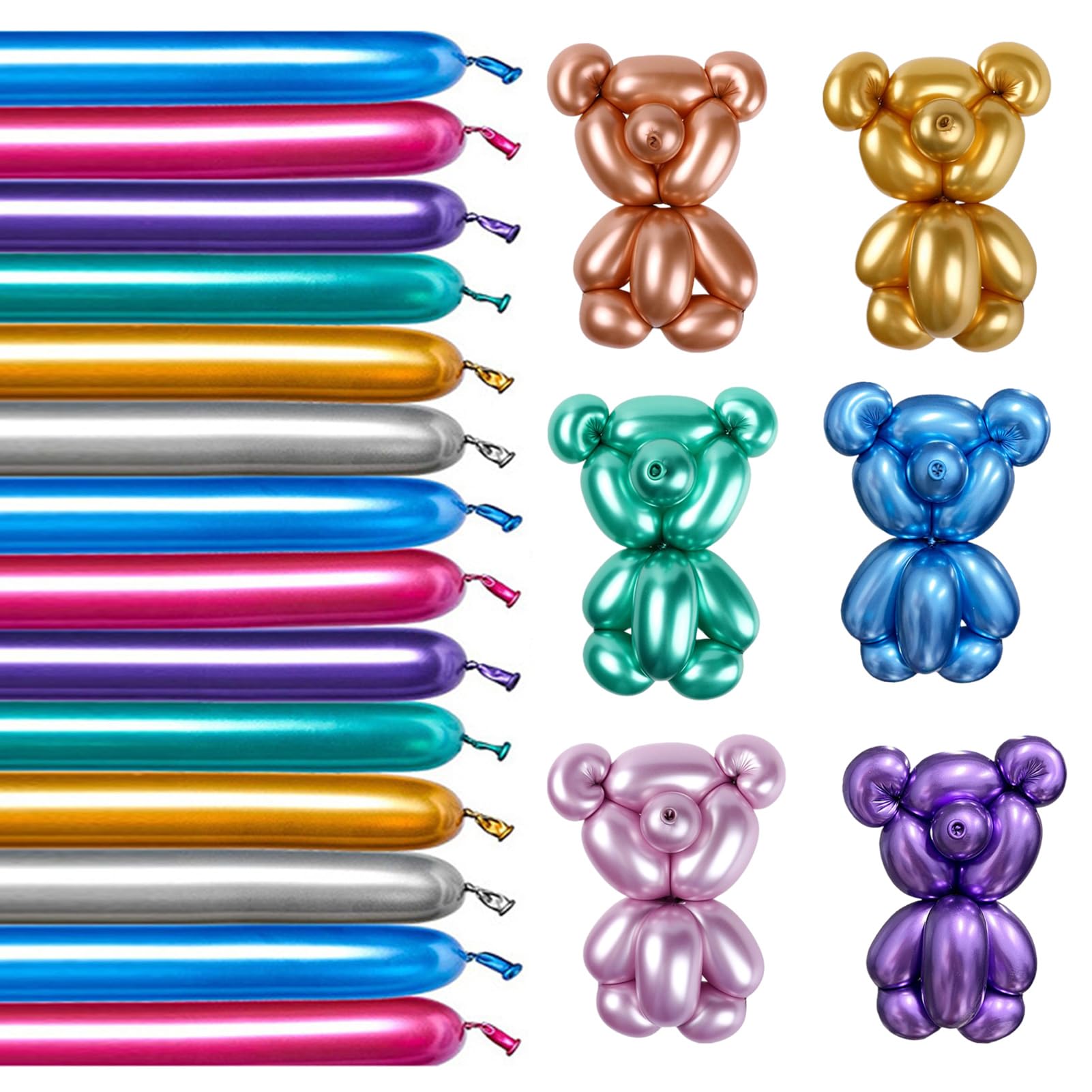 バルーンアート 細長風船 100本セット 長いマジークバルーン 魔術風船 細長風船カラフル パーティー バルーン 飾り付け 結婚式 誕生日会 イベント パーティー 縁日 お祭り 子供会 クリスマスパーテなど用 (セット2)