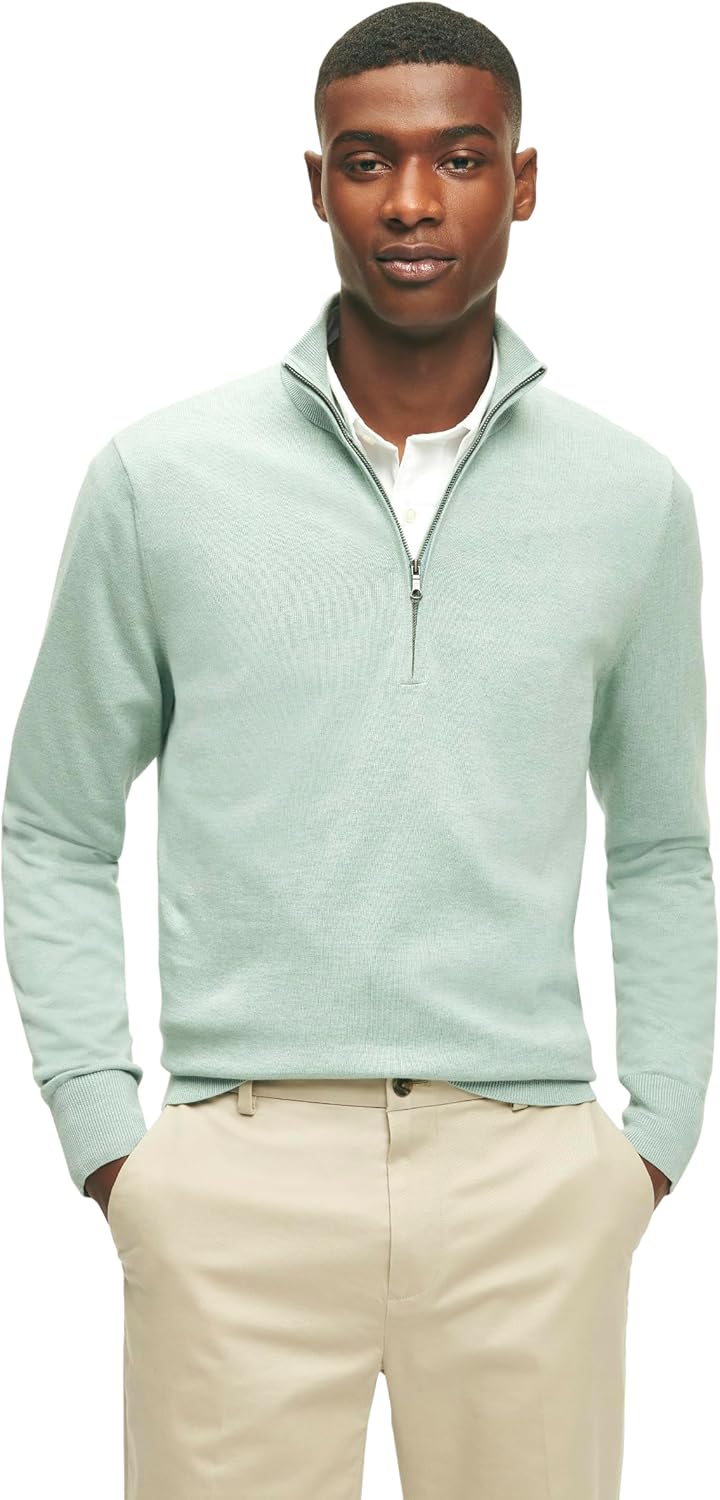 Brooks Brothers Men's Supima Cotton Half-Zip Sweater