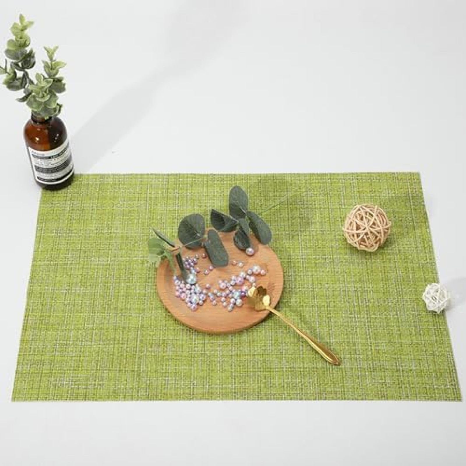 Set de table rouge en PVC pour 4 personnes rectangulaire 45x30 cm