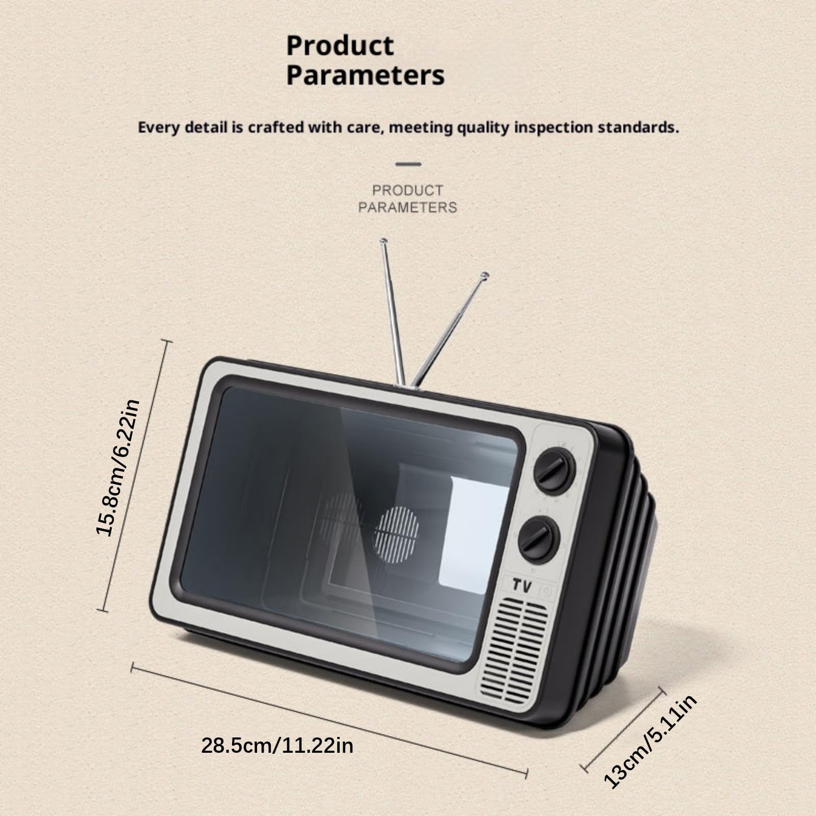 Retro Televisions Inspires Mobile Screen Magnifiers 14inch Display Enlarger Eye Defense Not Glares Foldable Holder Adjustable Angles Phone Holder
