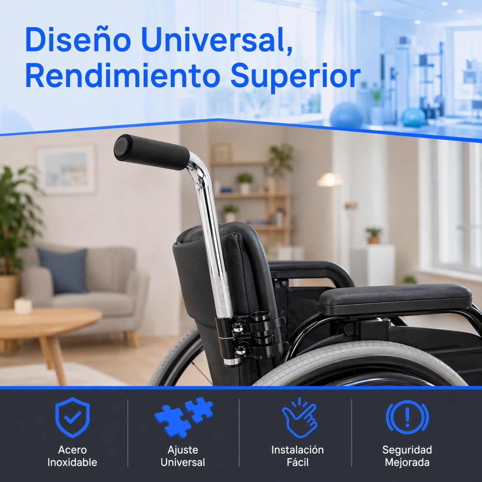 Garneck 1 Unidad Extensor de Manillar para Silla de Ruedas Accesorios para Sillas de Ruedas de Viaje Asas de Extensión Ajustables Compatible Tubo para Adultos