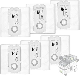 Eagles 6 Pack 204308 CT Mini/Midi -2/5 Filter Bags Compatible with Festool CT MINI, CT MINI I, CT MIDI and CT MIDI I from 2019 Onwards, CTC MINI/MIDI and CT 15