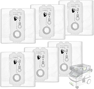 6 Pack 204308 CT Mini/Midi -2/5 Filter Bags Compatible with Festool CT MINI, CT MINI I, CT MIDI and CT MIDI I from 2019 Onwards, CTC MINI/MIDI and CT 15
