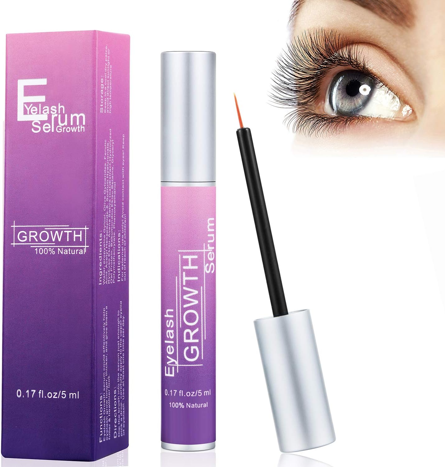 WONTECHMI Eyelash Growth Serum, Eyelash Growth Enhancer and Eyebrow Serum for Long, Luscious Lashes and Eyebrows (5 ml)