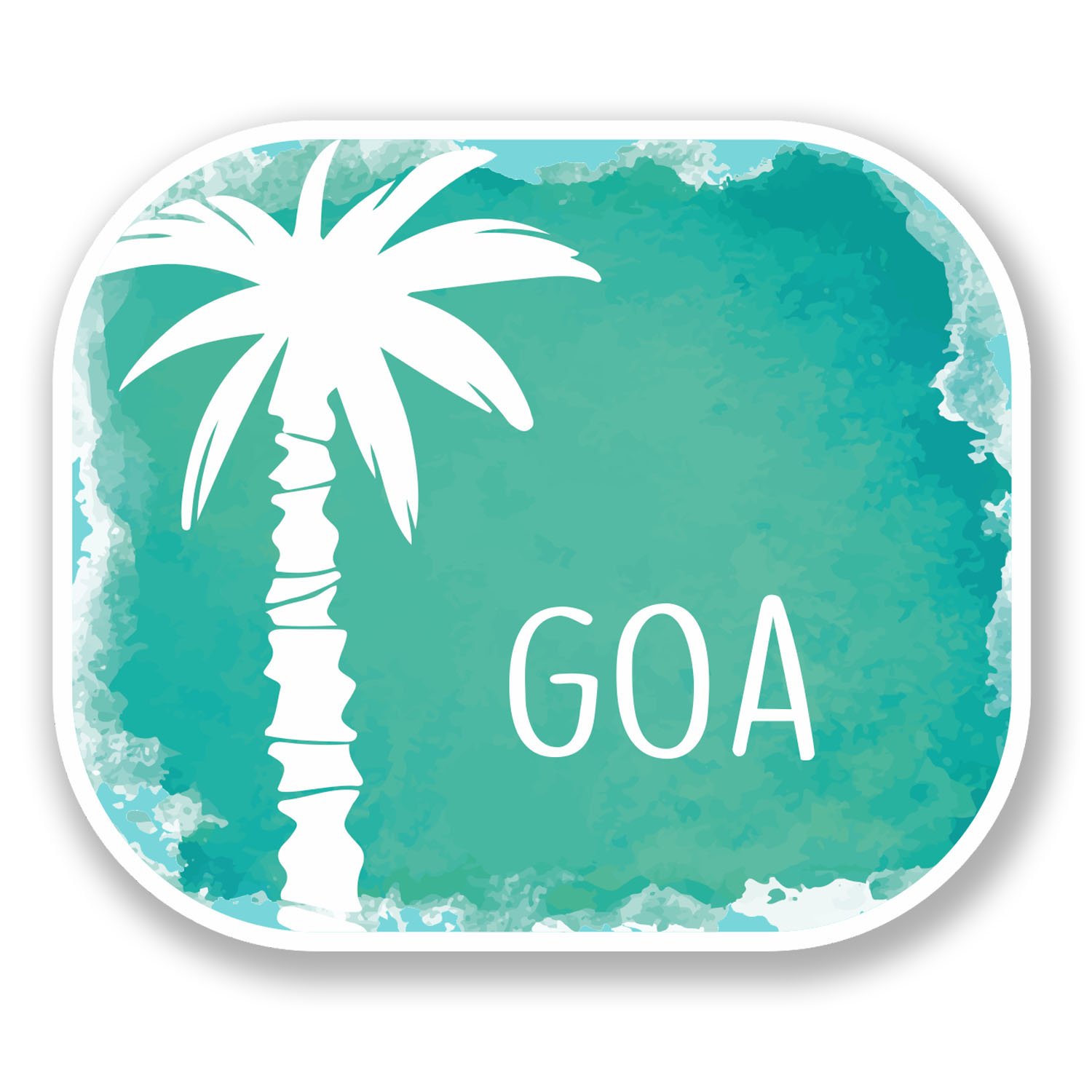 Destinationvinyl Multi 2 X 10Cm Goa Vinyl Sticker Laptop Travel Luggage Label Tag #6486 (10Cm Wide X 8.5Cm Tall)
