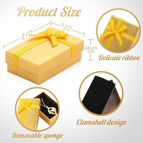 Miniatura 2 de Yinkin 96 cajas de regalo de joyería a granel pequeñas cajas de embalaje de joyas con tapas, cajas de envoltura de exhibición de joyas para anillos,