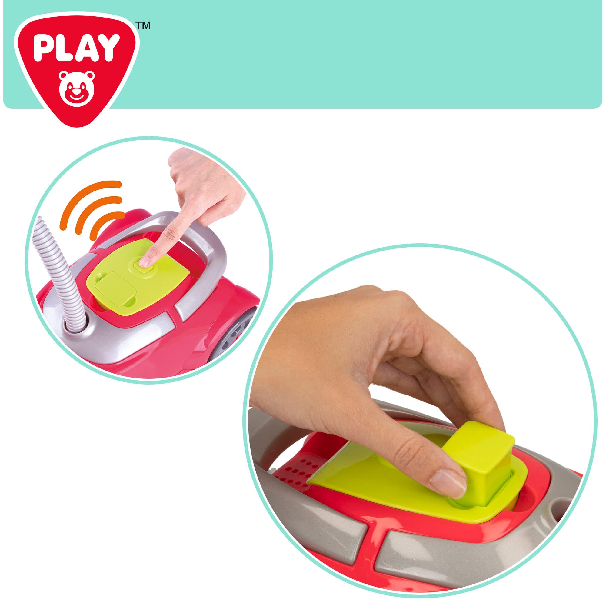 COLORBABY Play, Aspiradora de juguete eléctrica con sonido y succión, Electrodomésticos de juguete, juguetes para niños, Kit de limpieza, juguetes del hogar (46897)