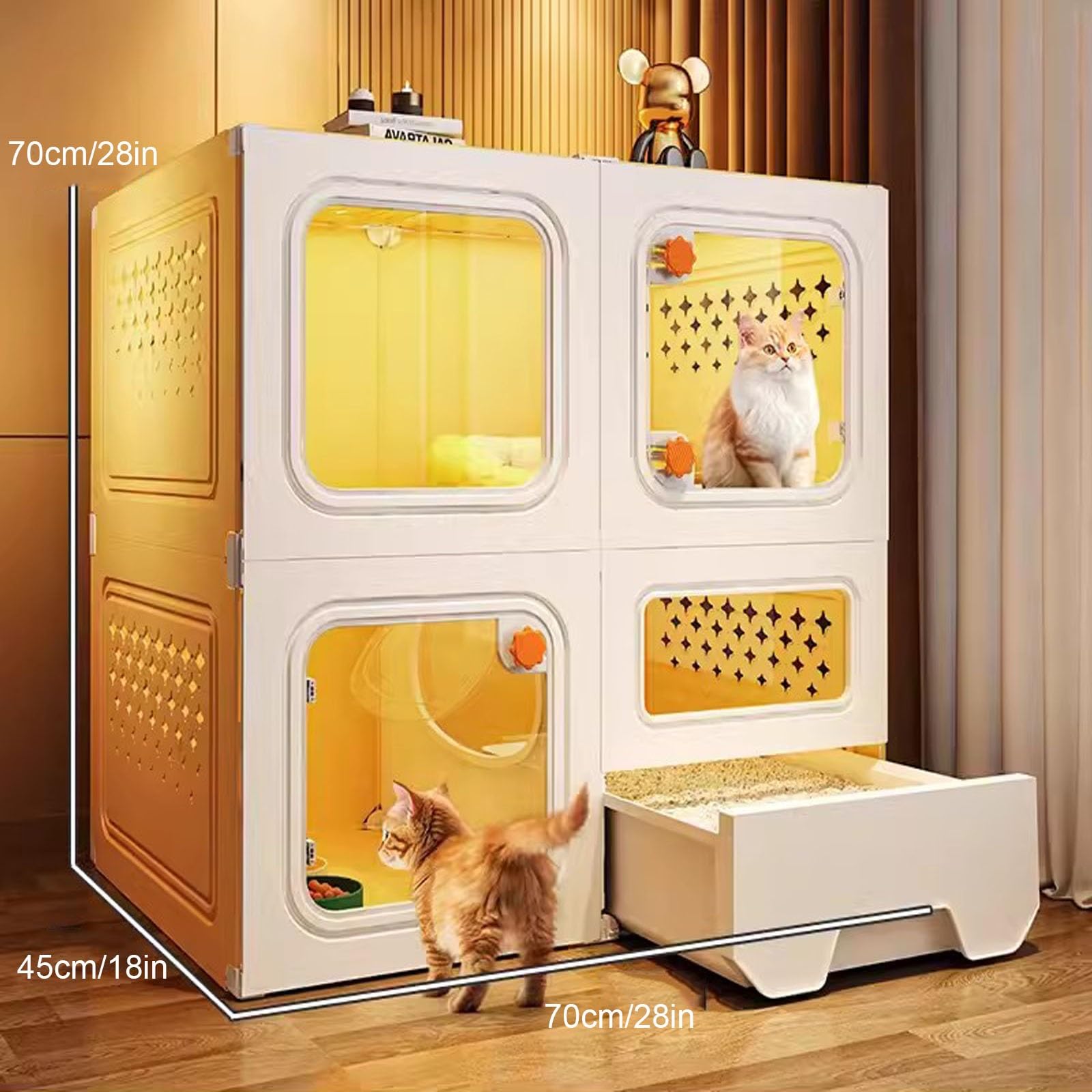 Amazon | 猫ケージ - 猫ヴィラ - 家庭用屋内オールインワン猫ハウス
