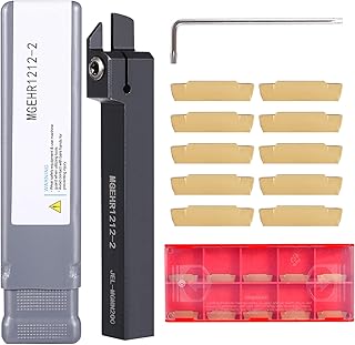 Boring Bar Set,VerRich Turning Tool MGEHR1212-2 Tool Holder Boring Bar with 10pcs MGMN200 Carbide Inserts Blade