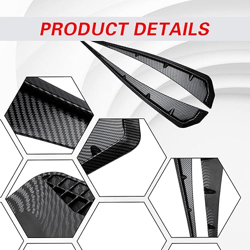 Miniatura 4 de 2 rejillas de ventilación laterales para guardabarros de automóvil, conductos de aire de aleta de guardabarros, calcomanías de alerón de ABS,