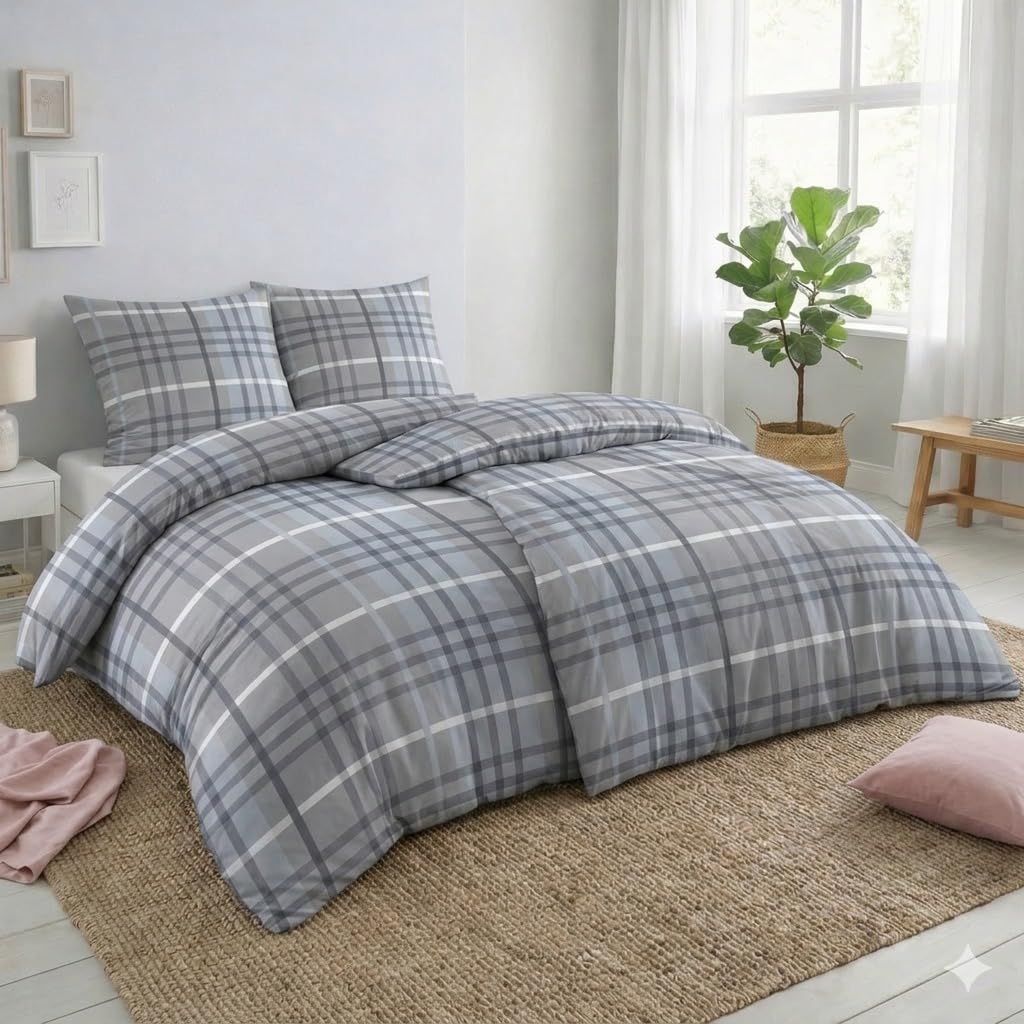 Kuscheli® Bettwäsche 135x200 4 teilig | ÖkoTex Zertifiziert & für Allergiker geeignet |Bettwäsche Set mit je 2 Bettbezügen 135 x 200 & Kissenbezügen 80x80 | modern Pusteblume