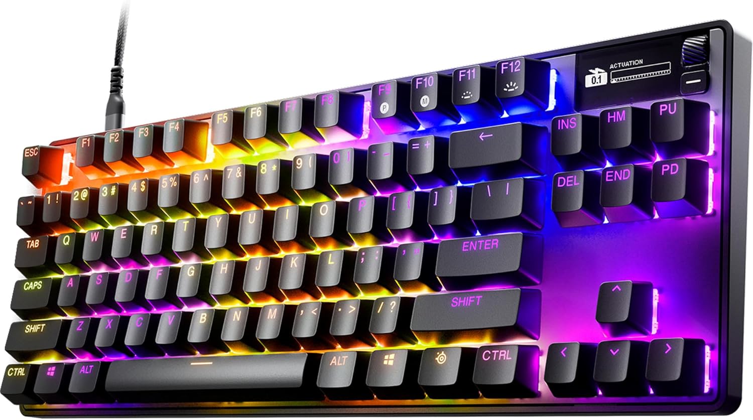 SteelSeries Apex Pro TKL Gen 3 Mechanical Gaming Keyboard with OmniPoint 2.0 HyperMagnetic Adjustable Switches, USB, 108 Keys, RGB Backlighting