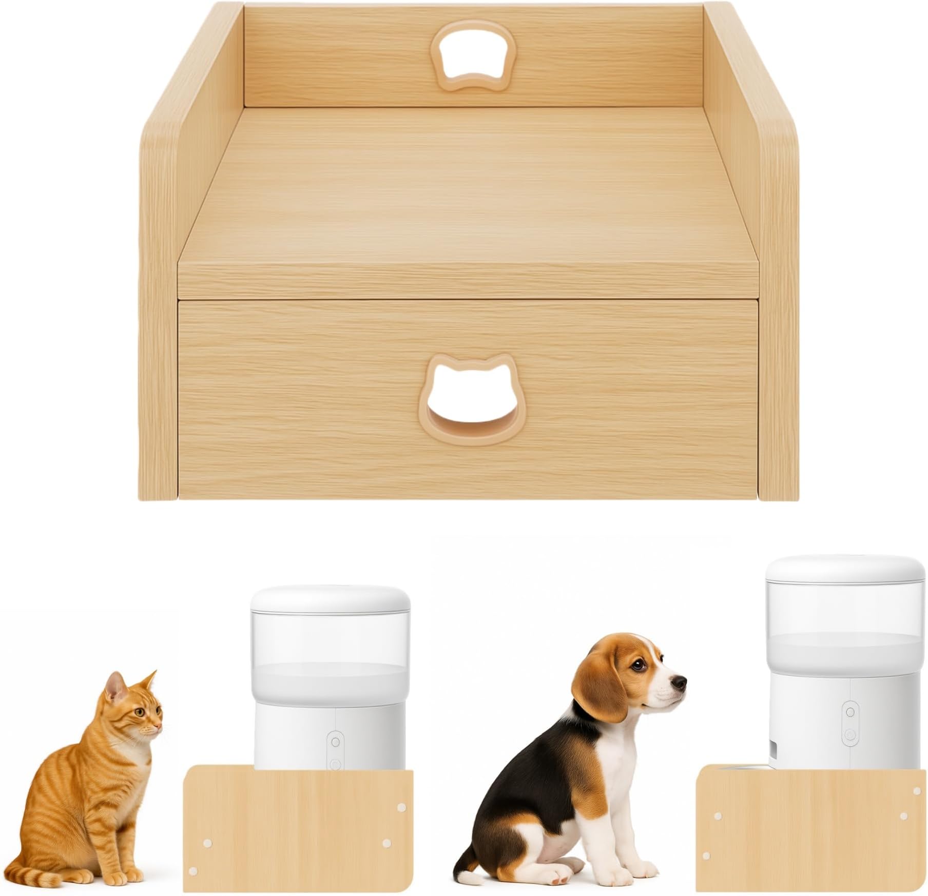 Raised Pet Feeder Stand for Cats & Small Dogs – Adjustable Height, Non-Slip Elevated Base for Most Automatic Feeders & Water Dispensers (Holder Only)