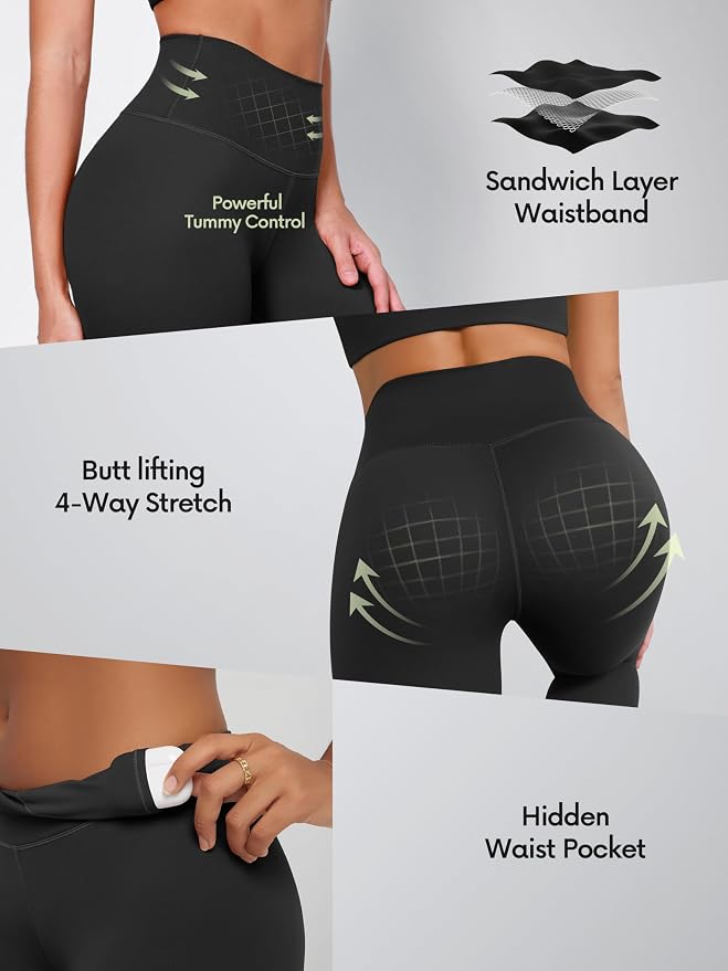 Leggings de compresión con control de abdomen para mujer miniatura 5