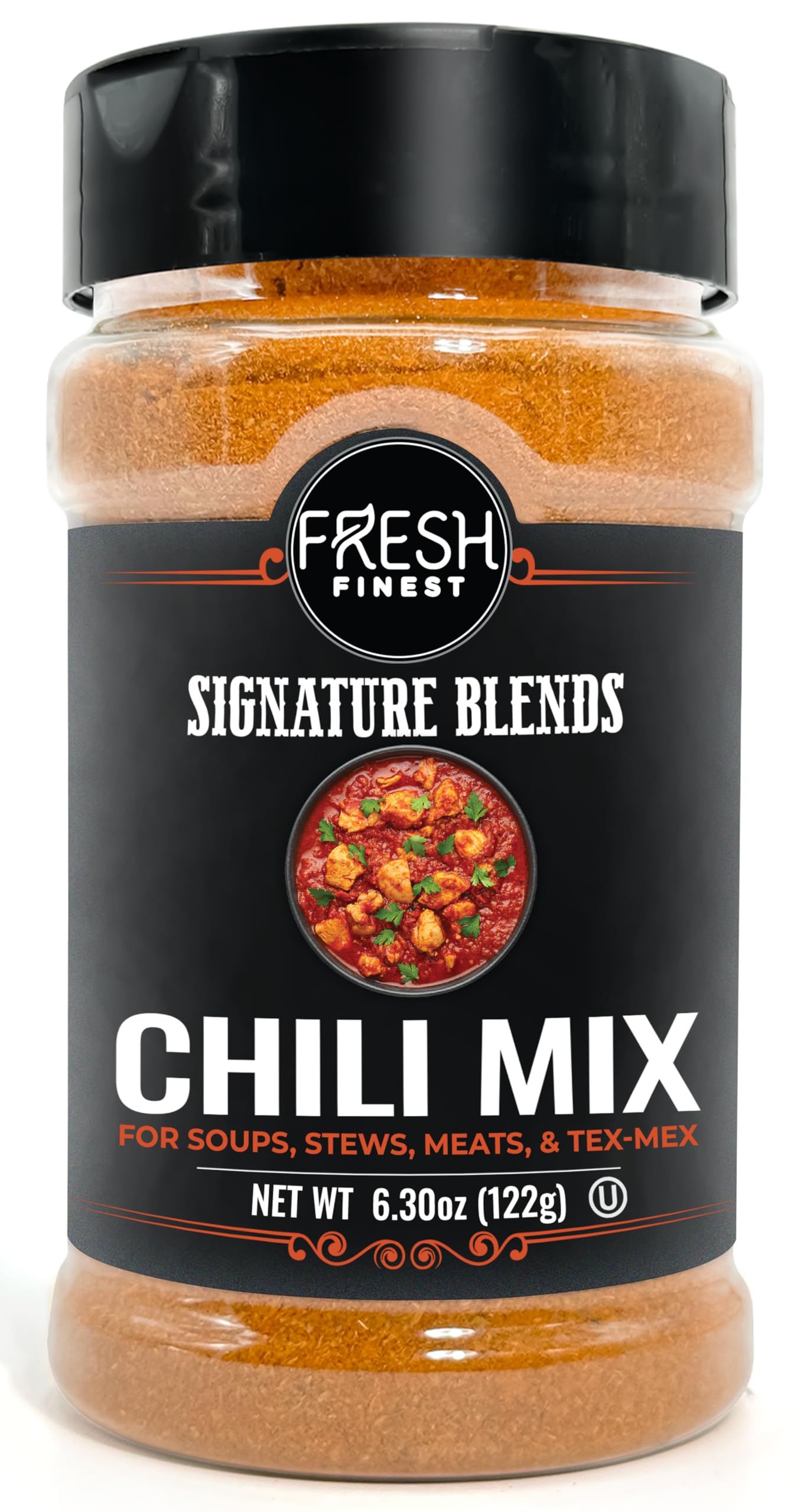 Fresh Finest Chili Mix - 4.30oz (122g) - Fiery, Authentic, Kosher, All-Natural, Non-GMO, Gluten-Free