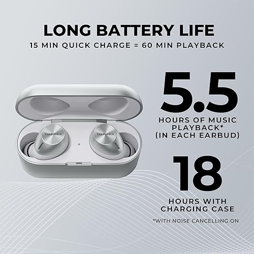 Miniatura 6 de Technics Auriculares inalámbricos Bluetooth HiFi True Wireless Multipoint II, cancelación activa de ruido, conectividad multipunto de 3