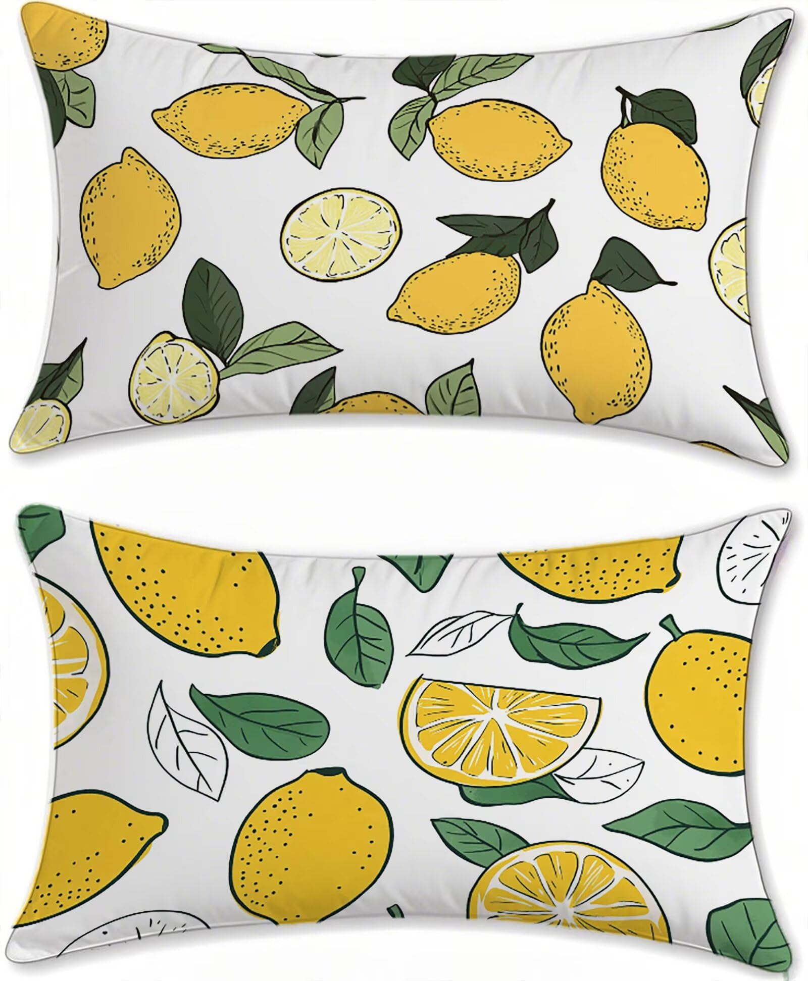 Housse coussin exterieur impermeable velours jaune 50x90 salon de jardin