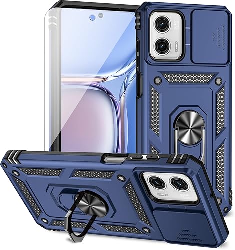 Funda para Motorola Moto G Power 5G con cubierta deslizante para cámara, protector de pantalla HD prueba de caídas de grado militar Soporte de
