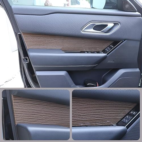 CHEYA Arenas de madera grano ABS plástico para Land Rover Range Rover VELAR 2017 2018 puerta interior del coche manija panel cubierta Trim 4 unids