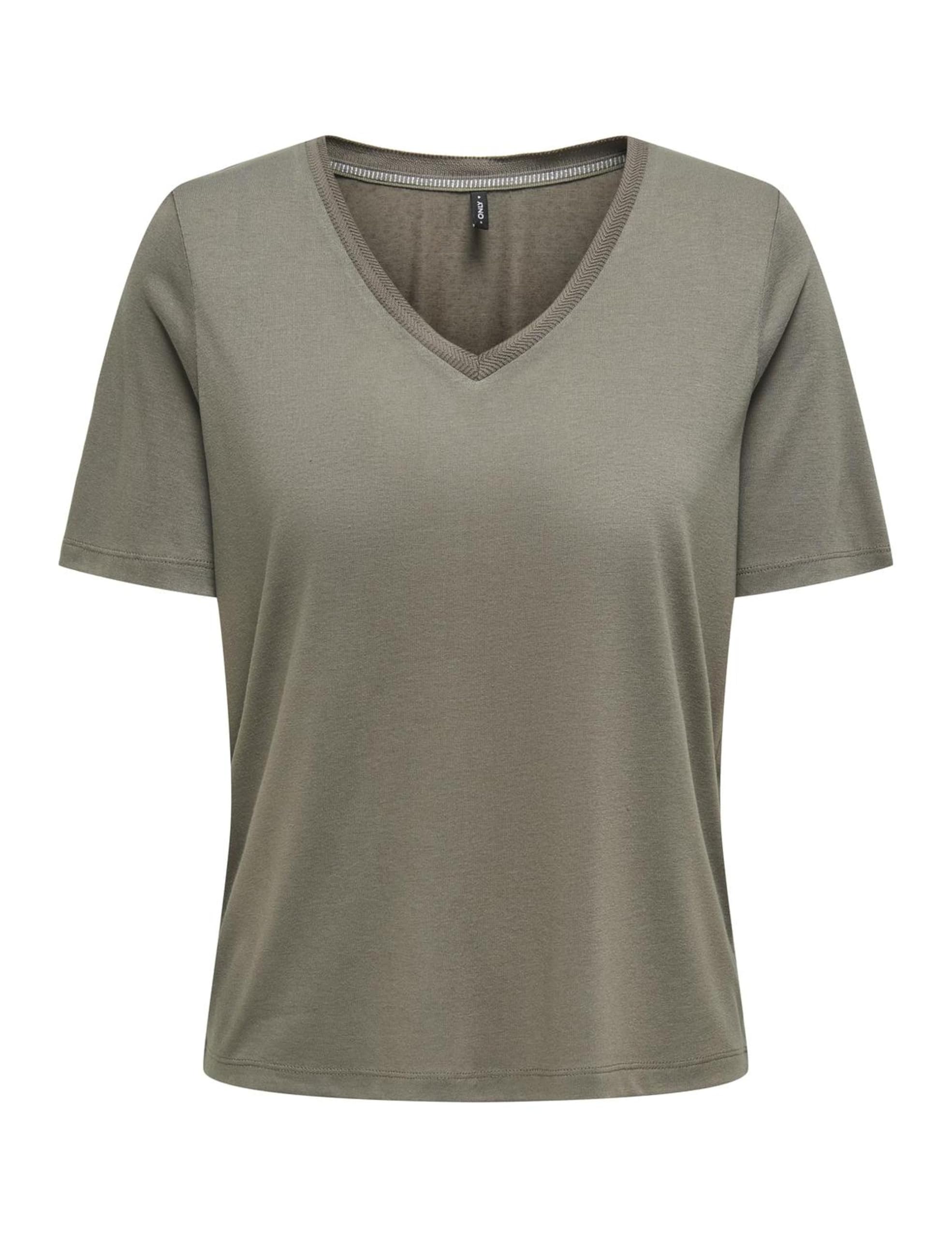 ONLY Onlelise S/S V-Neck Top JRS Noos, Walnut, 3XL
