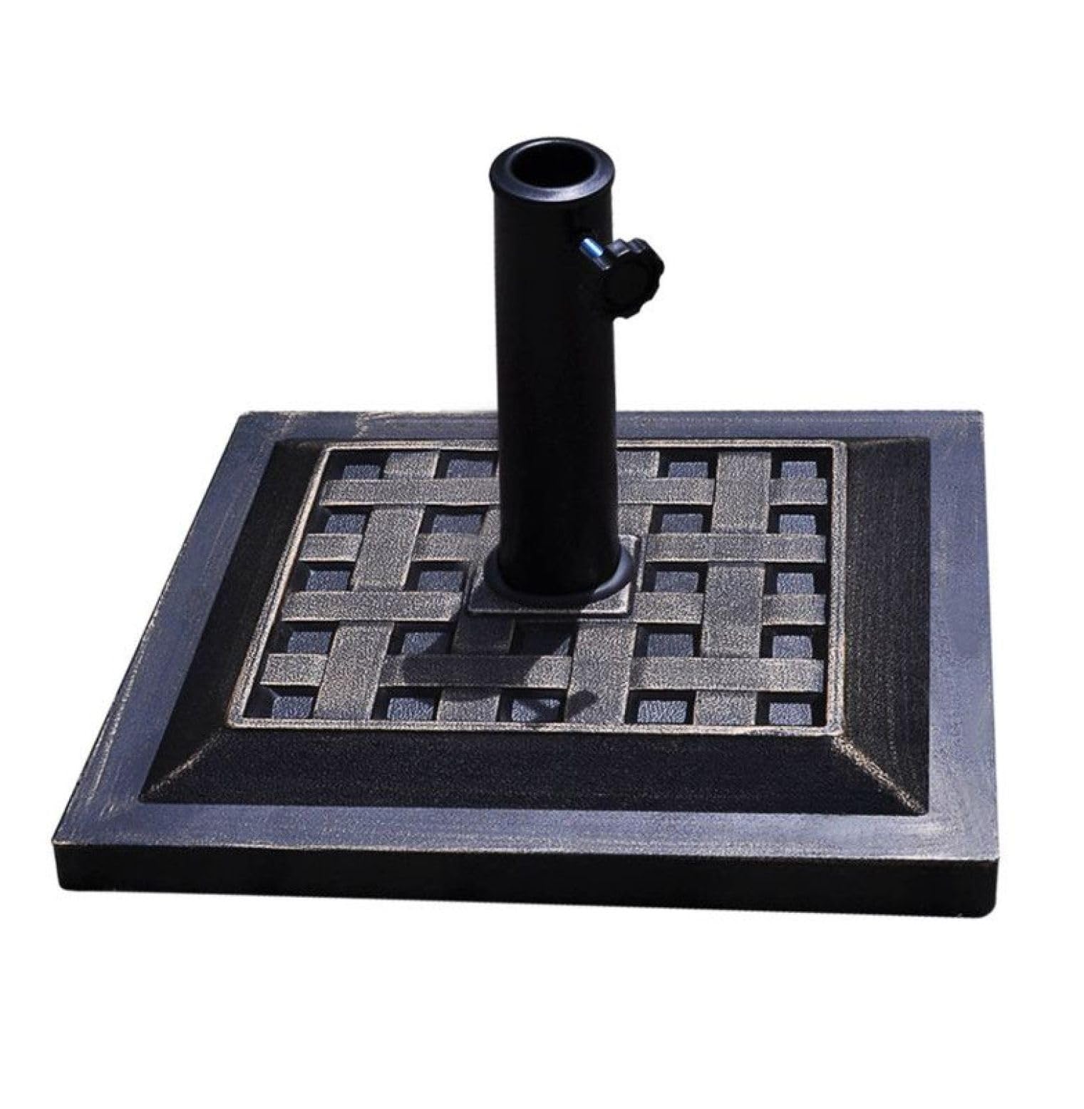 Questa Base per ombrellone Resistente da 13,6 kg (30 libbre) - Supporto Quadrato in Bronzo da 44,5 cm (17,5") per Patio, Giardino, terrazza, Balcone - Supporto Regolabile per Asta per ombrel